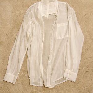 Sheer White Button-Up Shirt